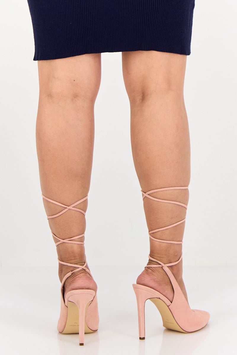 NINE WEST Women WNTALON Lace Up Tie Pumps, Pink - Image 2