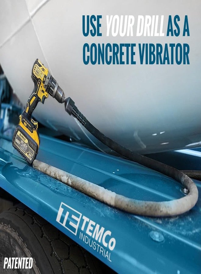 TEMCo Industrial Cordless Concrete Vibrating Tool, Drill-powered Concrete Vibrator - Image 2