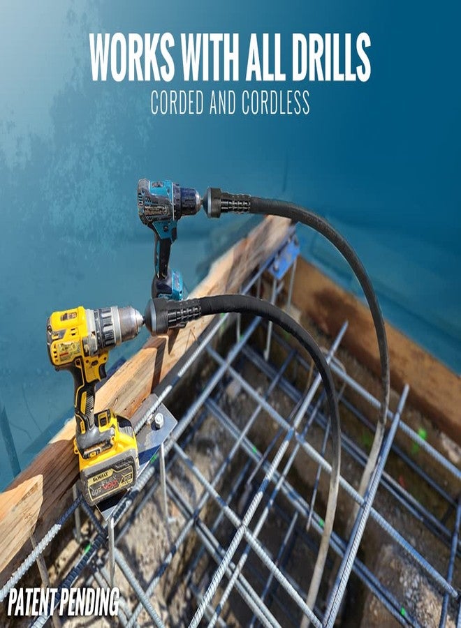 TEMCo Industrial Cordless Concrete Vibrating Tool, Drill-powered Concrete Vibrator - Image 3
