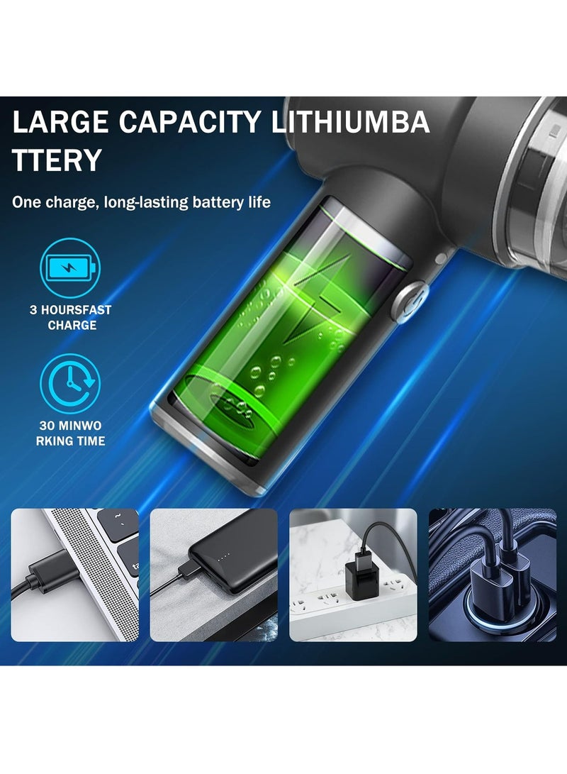 MODERN HOME Car Vacuum Cleaner Cordless, Portable Handheld Vacuum Air Duster, 9000PA/120W Powerful Suction, Suction And Blow 2 In 1, With LED Light For Car/Home/Office/Pet, USB Rechargeable - Image 3
