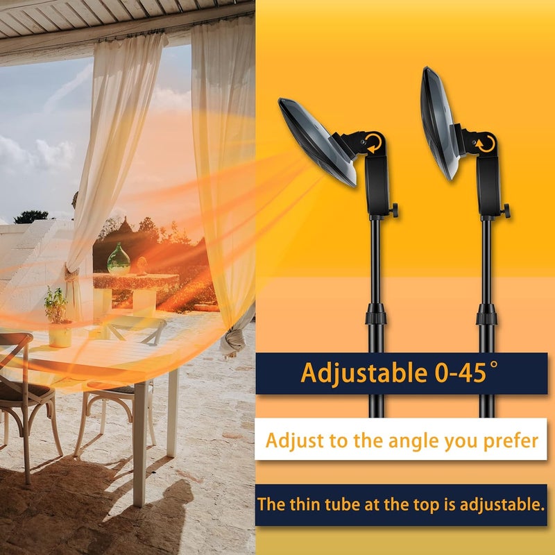 DONYER POWER Electric Quartz Patio Heater Garden Heater Waterproof Outdoor Free Standing 2000W - Image 3
