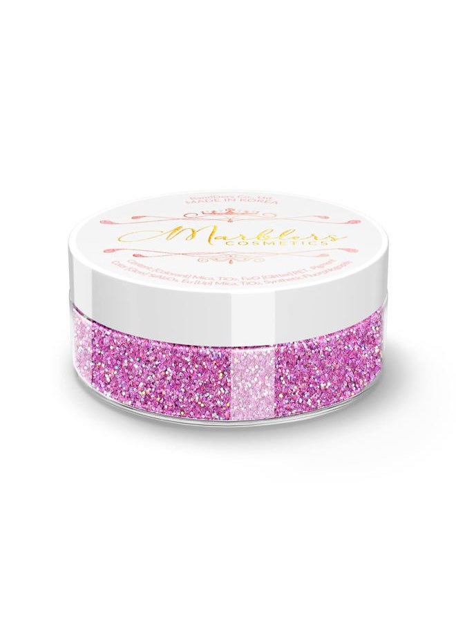 MARBLERS - Holographic Face & Body Glitter [Holo Bubblegum] 0.18oz (5g) | Fine | Non-Toxic | Vegan | Cruelty-Free | Ethically Sourced | Festival Makeup | Eye, Hair, Nail, Eyeshadow | Cosmetic Grade - Image 1