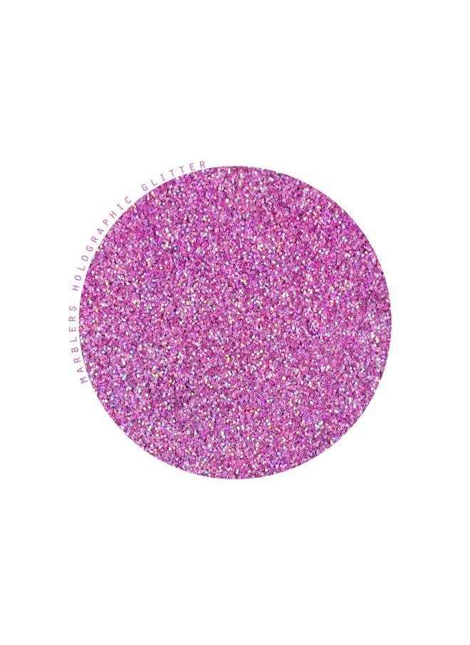 MARBLERS - Holographic Face & Body Glitter [Holo Bubblegum] 0.18oz (5g) | Fine | Non-Toxic | Vegan | Cruelty-Free | Ethically Sourced | Festival Makeup | Eye, Hair, Nail, Eyeshadow | Cosmetic Grade - Image 1