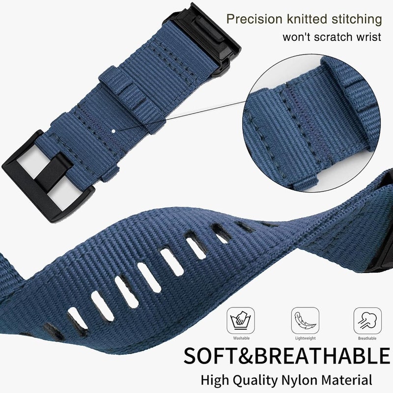 Abanen Rugged Nylon Watch Bands for Garmin Fenix 7X / Fenix 6X / Fenix 5X/Enduro 2, Quick Fit 26mm Adjustable Woven Nylon Sports Wrist Strap with Stainless Steel Clasp for Tactix 7 Pro, epix Pro 51mm - Image 4