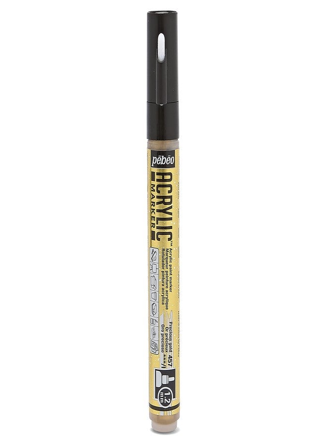 Pebeo Acrylic decoMarker 1.2mm Fine Round Tip Precious Gold, 1.2 mm - Image 1
