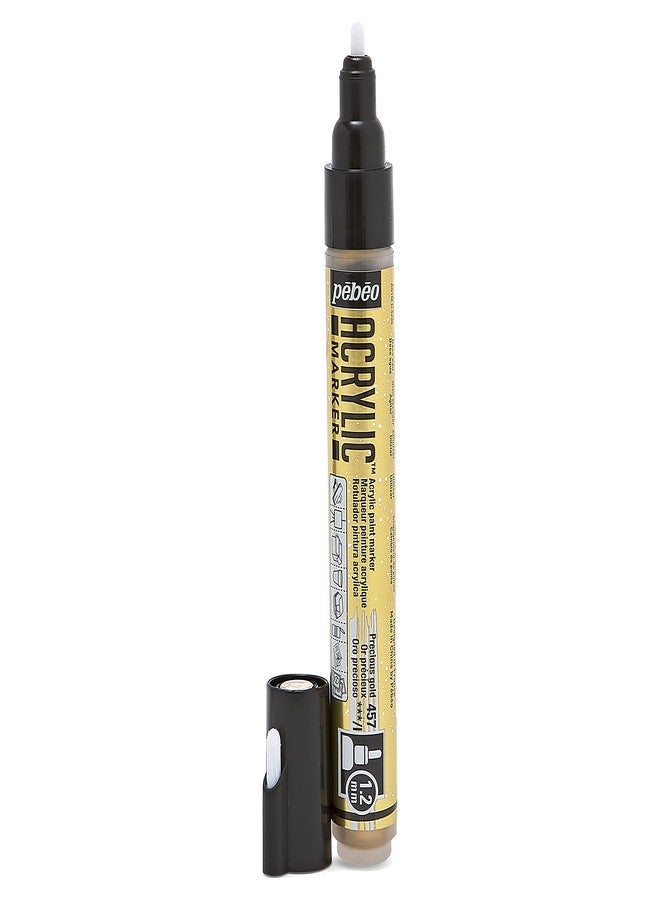 Pebeo Acrylic decoMarker 1.2mm Fine Round Tip Precious Gold, 1.2 mm - Image 2