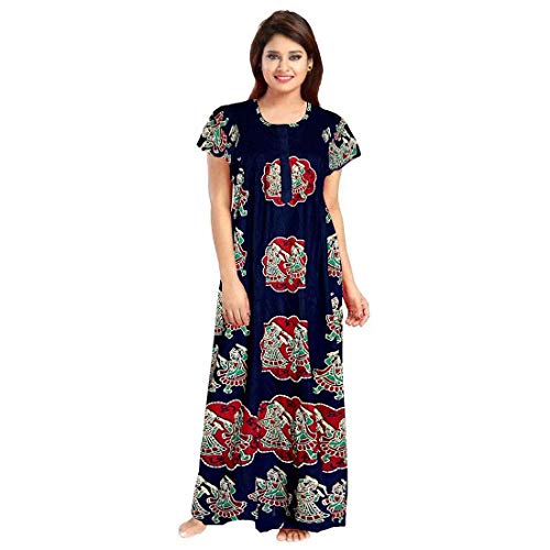 NEGLIGEE Women's Cotton Printed Maxi Nightgown Nighty for Women Ankle Length Night Dress - Pack of 4 (Free Size, Multicolor, Option 11) - Image 5