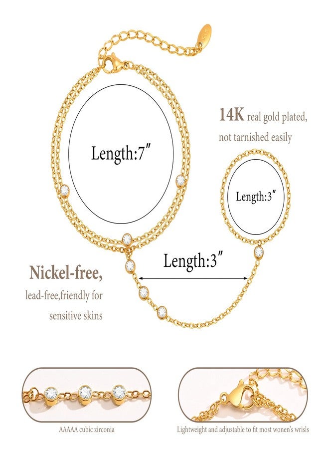 MPRAINBOW أساور ذهبية للمجوهرات للنساء - سوار حلقة يد مطلي بالذهب عيار 18 قيراط، سلسلة رقيقة قابلة للتعديل من الفولاذ المقاوم للصدأ، هدية عصرية لصيف غير قابلة للتأكسد، هدايا عيد الميلاد وحفلات عيد الميلاد لصديقتها - Image 5
