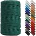 NOANTA Dark Green Macrame Cord 4mm x 109yards Colored Macrame Rope Cotton Cord Macrame Yarn Colorful Cotton Craft Cord for Wall Hanging Plant Hangers Crafts Knitting - Image 2