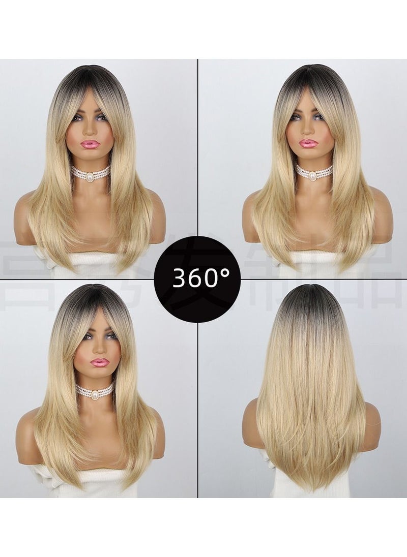 Estelle Estelle Europe and the United States Wig Bangs Golden Female Long Hair Headgear Wig Color HB2  - Image 4