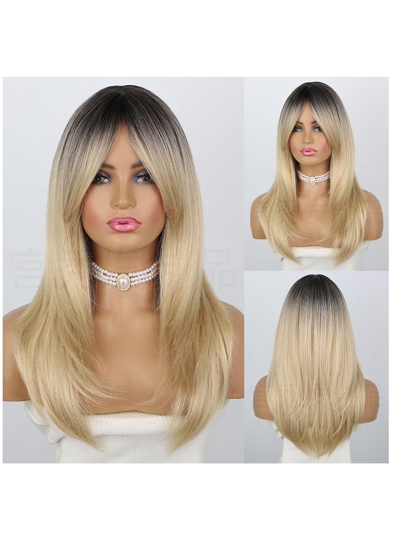 Estelle Estelle Europe and the United States Wig Bangs Golden Female Long Hair Headgear Wig Color HB2  - Image 1
