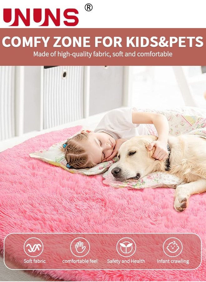 UNUNS Faux Fluffy Area Rugs For Bedroom,Luxury Ultra Soft Plush Carpet For Kids Room Home Decor Living Floor Mat,Rectangle,40x120cm  - Image 3