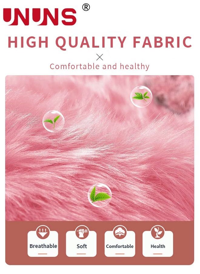 UNUNS Faux Fluffy Area Rugs For Bedroom,Luxury Ultra Soft Plush Carpet For Kids Room Home Decor Living Floor Mat,Rectangle,40x120cm  - Image 5