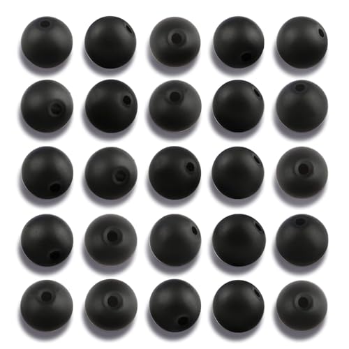 NITOPUPU 100Pcs 10mm Matte Black Onyx Agate Beads for Jewelry Making, Natural Round Loose Gemstone Stone Bead for Necklace Bracelets, Crafts for Adults with Crystal Stretch Cord - Image 1