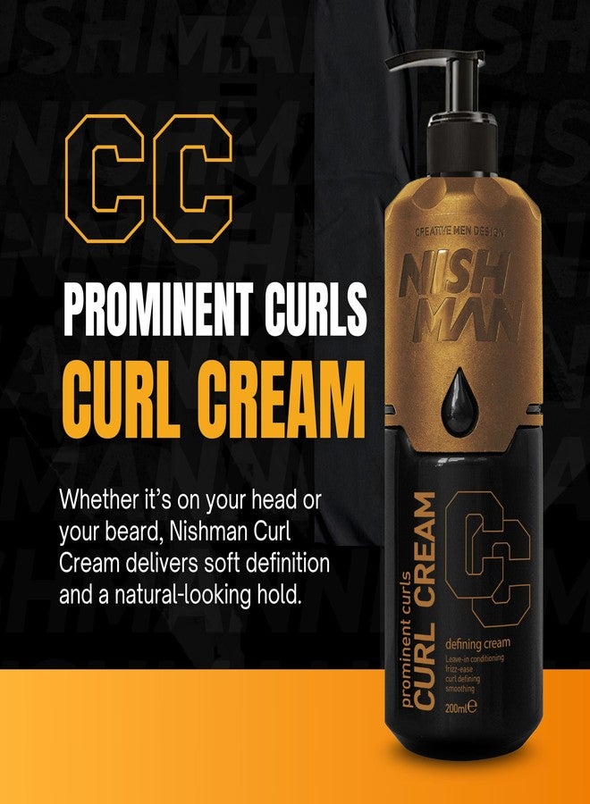 Nishman Curl Cream 200ml for Men | Curl Defining & Frizz Control Cream | Leave-In Hair Cream for Curly, Wavy & Textured Hair | Smooth, Hydrating & Natural Finish - Image 1