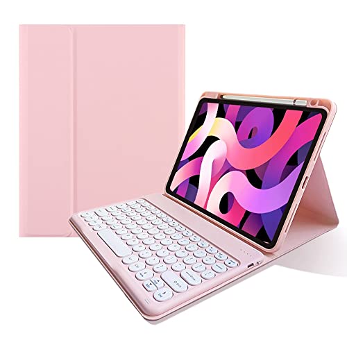 kaitesi Keyboard Case Mouse for iPad Air 11" (M3/M2)/ Air 5th/ 4th Generation 10.9"/ iPad Pro 11 4th/3rd/2nd/1st Gen Cute Round Keys Detachable Keyboard (Pink) - Image 2