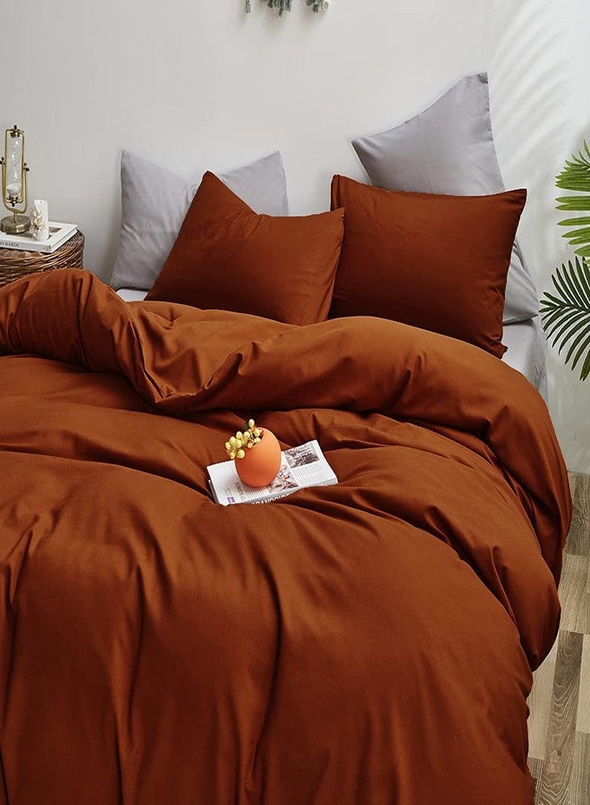 KAREVER أغطية وسائد كارفر بلون الصدأ، إغلاق ظرفي، أغطية وسائد برتقالية محروقة، عبوة من قطعتين، أغطية وسائد سرير بلون الصدأ السادة، أغطية وسائد قياسية 20 بوصة × 26 بوصة - Image 4