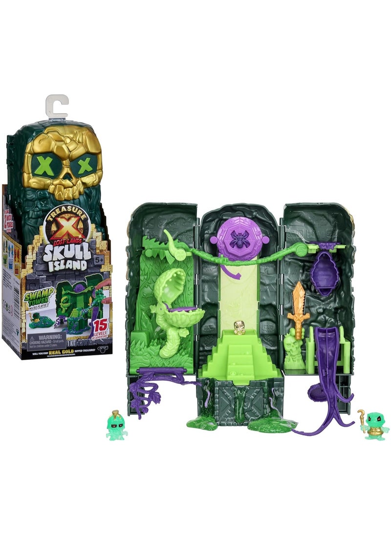 Treasure X Lost Lands Skull Island Swamp Tower Micro Playset, 15 Levels of Adventure  - Image 1