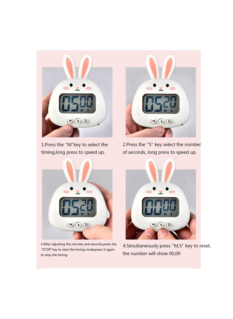 SYOSI - Kitchen Timer, Cute Cartoon Animal Countdown Timer, Digital Cooking Timer with Magnetic, LCD Large-Screen Visual Clock, Hangable Alarm Clock with Stand, for Cooking Bake Sport Game - Image 1