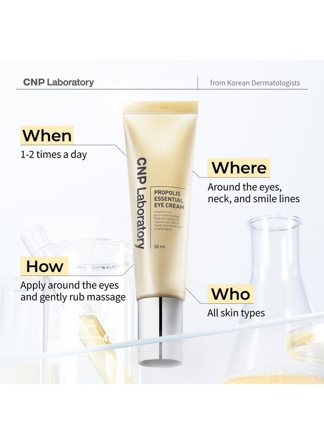 CNP - Propolis Eye Cream (1.7 Fl.Oz / 50Ml) Nourishing Eye Cream With Propolis Extract Ceramide Lightweight Cream Texture Firming Wrinkles Korean Skin Care - Image 1