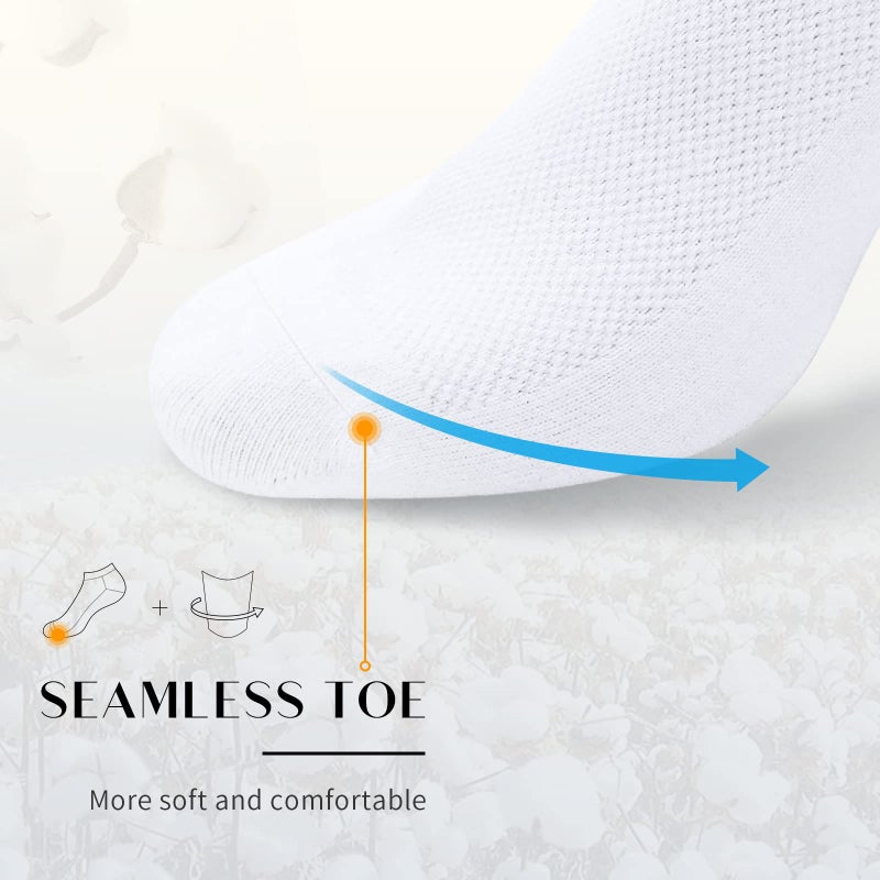 SIXDAYSOX 8 Pack Mens Ankle Socks Low Cut Comfort Casual Socks Size 13-15 Pure White - Image 5