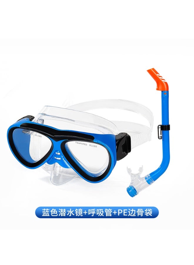 KUYING New Children's Diving Goggles Breathing Tube PE Edge Bone Bag Set