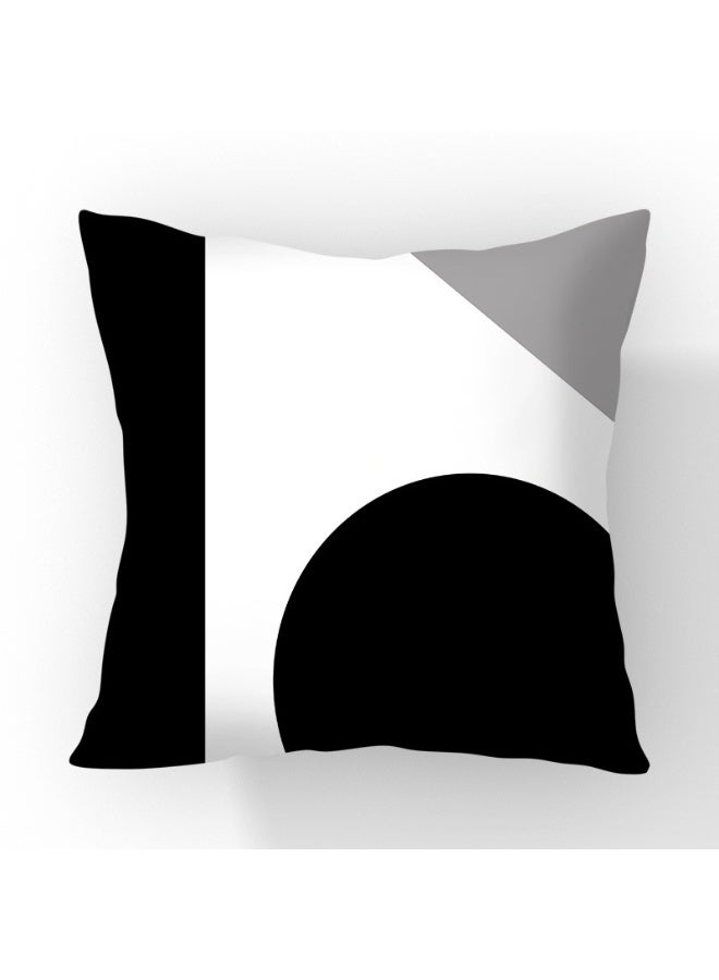 4 Pack Linen Square 18x18 Inch Throw Pillow Covers - Black Grey Modern Geometric Cushion Covers, Sofa Cushions - For Sofa Pillows, Pillow Covers, Pillows - Image 5
