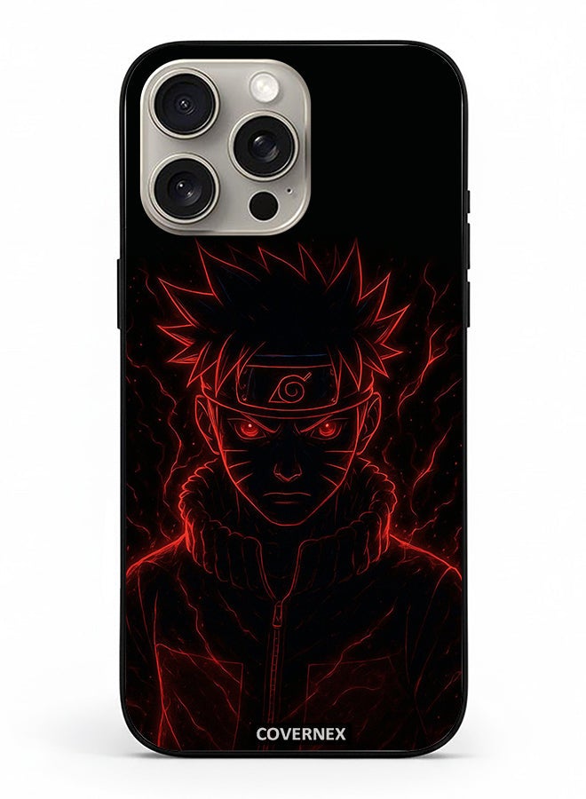 Covernex Apple iPhone 15 Pro Max Protective Case Cover Printed Featuring Naruto Shippuden Glow Affect Ninja - Image 2