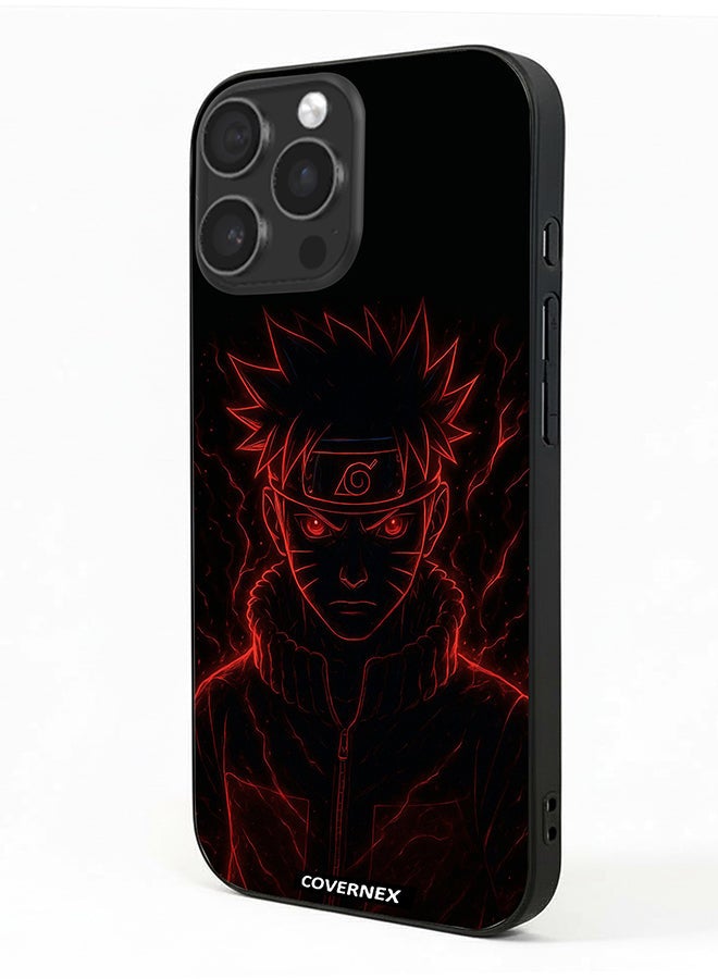 Covernex Apple iPhone 15 Pro Max Protective Case Cover Printed Featuring Naruto Shippuden Glow Affect Ninja - Image 1