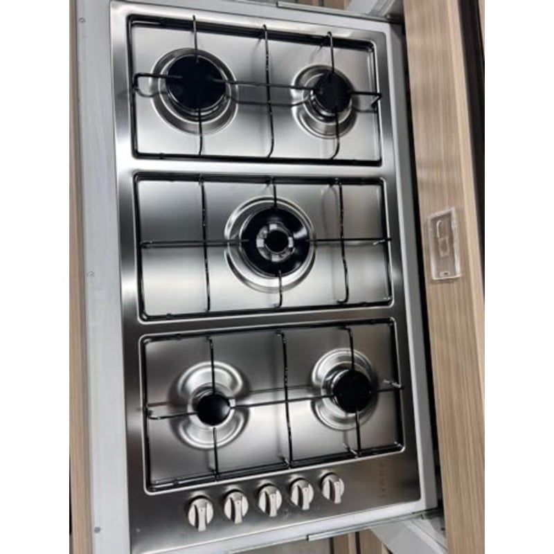 Gas cooktop 90 cm, 5 burners, lightweight mesh, triple-ring burner with automatic ignition, safety valve, side knobs, Italian-made - Image 5