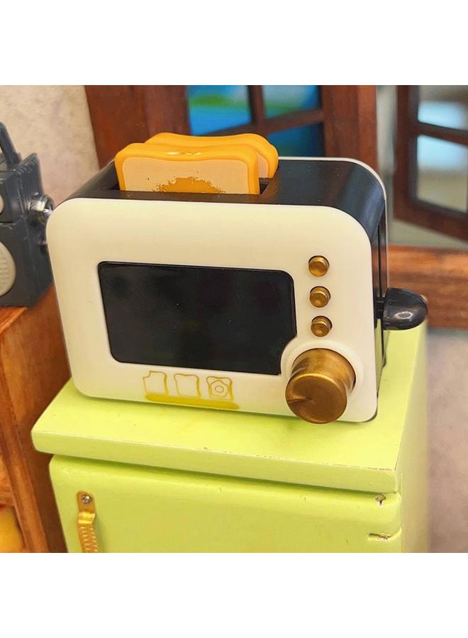 Bluejw Net Red Stall Project Real Cooking Mini Kitchenette Real Cooking Full Set Of Electrical Appliances Refrigerator TV Oven Cart Model - Image 3