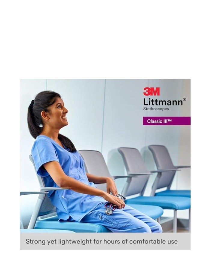 ليتمان 3M ™ ليتل مان ® الكلاسيكية الثالث عناصر سماعة الطبيب ، الطبعة السوداء ، أسود أنبوب ، 27 بوصة ، 5633  - Image 5