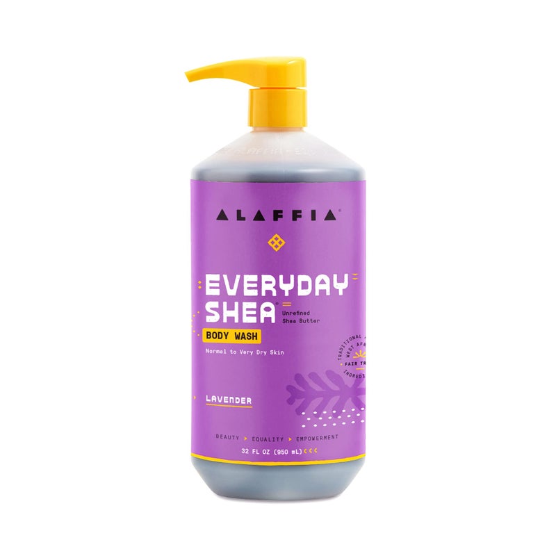 Alaffia - EveryDay Shea Body Wash, Naturally Helps Moisturize and Cleanse without Stripping Natural Oils with Shea Butter, Neem, and Coconut Oil, Fair Trade, Lavender, 32 Fl Oz - Image 1