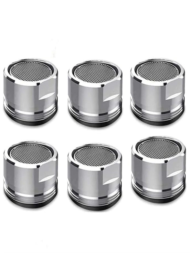 6 Pack Faucet Aerator 2.2 GPM Bathroom Sink Aerator Regular Standard Replacement Parts with Brass Shell 15/16-Inch Male Threads Aerator Faucet Filter with Gasket for Kitchen Bathroom - Image 1