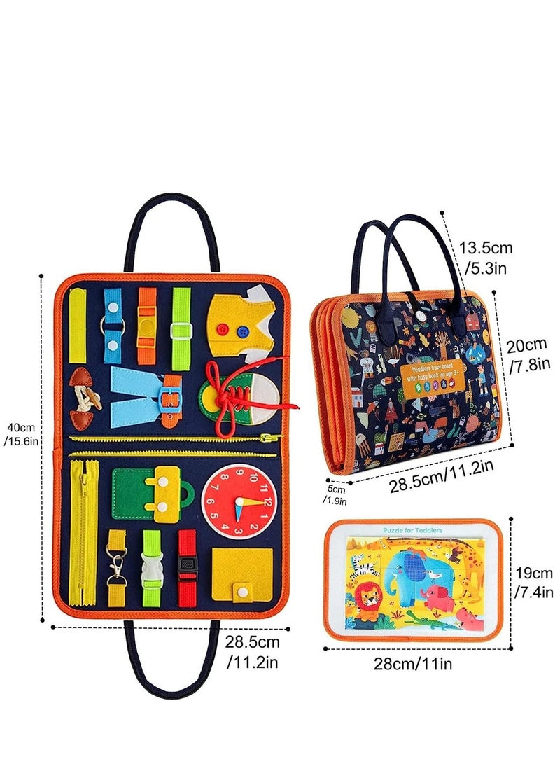 مشغول المجلس لعبة مونتيسوري نشاط المجلس الحسية التعليم في مرحلة الطفولة المبكرة لعبة السفر - Image 2