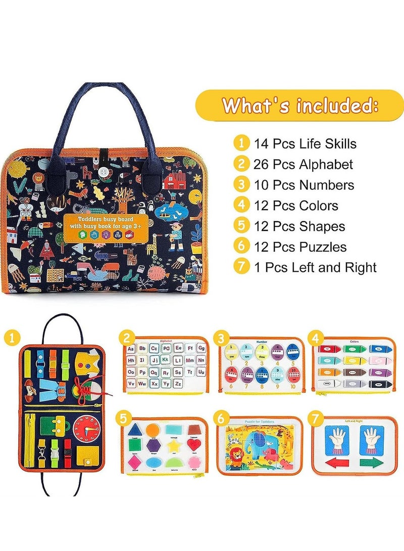 مشغول المجلس لعبة مونتيسوري نشاط المجلس الحسية التعليم في مرحلة الطفولة المبكرة لعبة السفر - Image 3