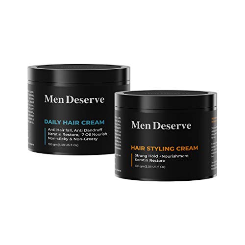 Men Deserve Combo of Daily Hair Cream with Hair Styling Cream Strong Hold - Image 1