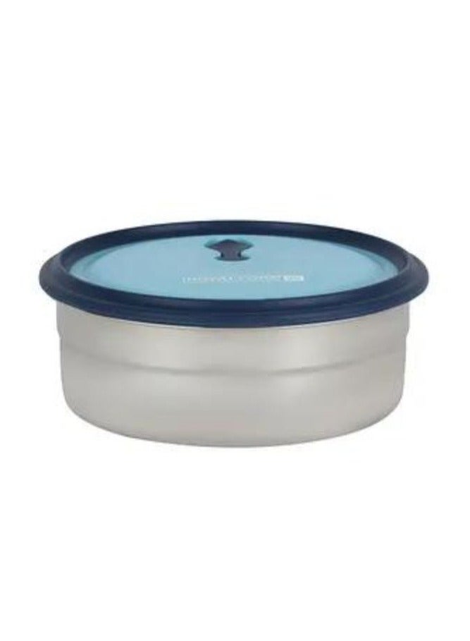 AKDC Stainless Steel Round Lunch Box 700ml, Blue- RF12626