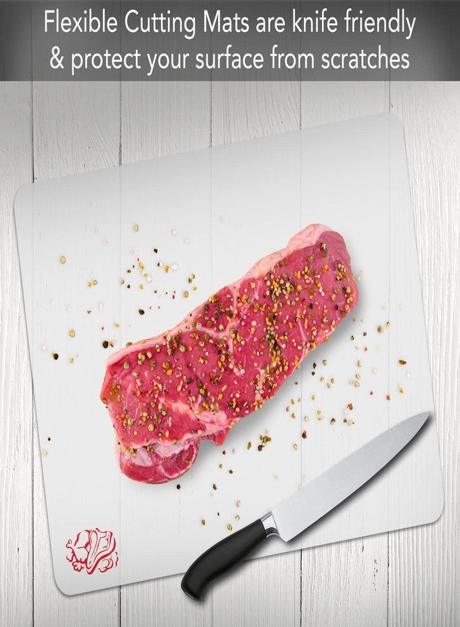 Counterart Flexible Cutting Board Mats Set of 3, Clear Frosted with Food Icons, Made in the USA of BPA Free Food Grade Plastic, 11.5” x 15” - Image 5