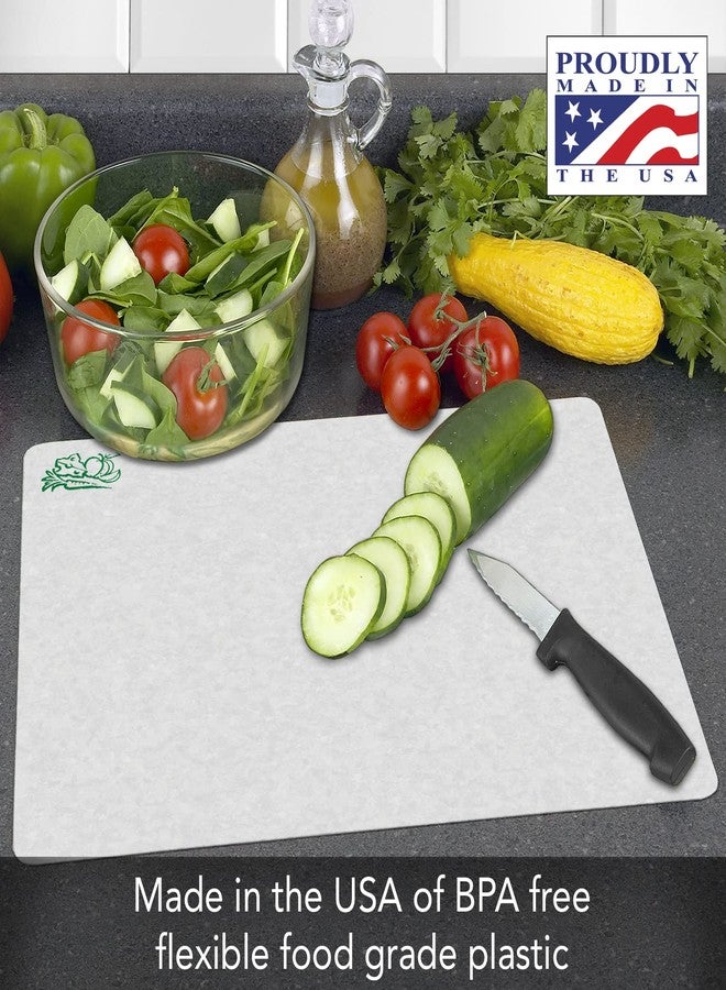 Counterart Flexible Cutting Board Mats Set of 3, Clear Frosted with Food Icons, Made in the USA of BPA Free Food Grade Plastic, 11.5” x 15” - Image 4