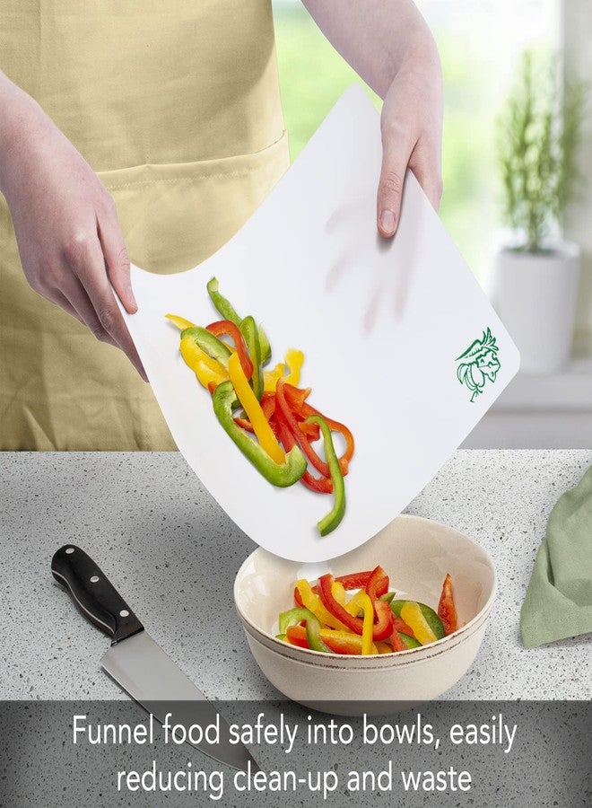 Counterart Flexible Cutting Board Mats Set of 3, Clear Frosted with Food Icons, Made in the USA of BPA Free Food Grade Plastic, 11.5” x 15” - Image 2