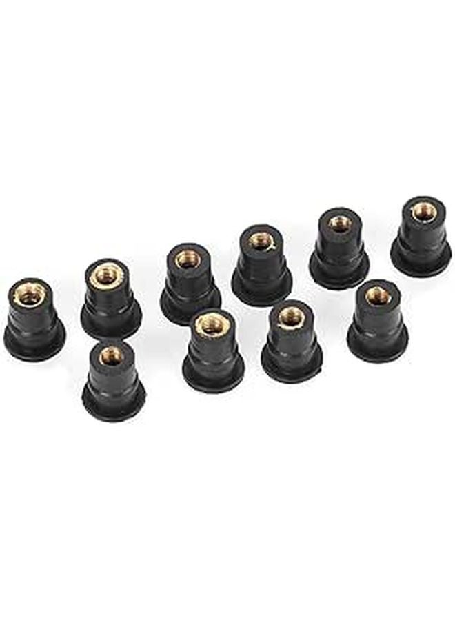 Rubber Well Nuts Kit 10 Pcs M5 Metric For Windshield Mounting Polaris ATV - Image 1