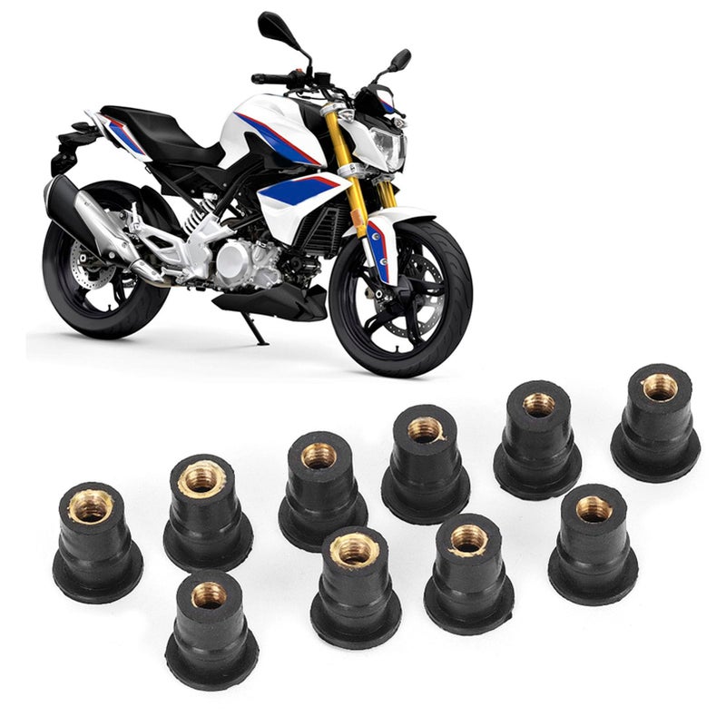 Rubber Well Nuts Kit 10 Pcs M5 Metric For Windshield Mounting Polaris ATV - Image 5