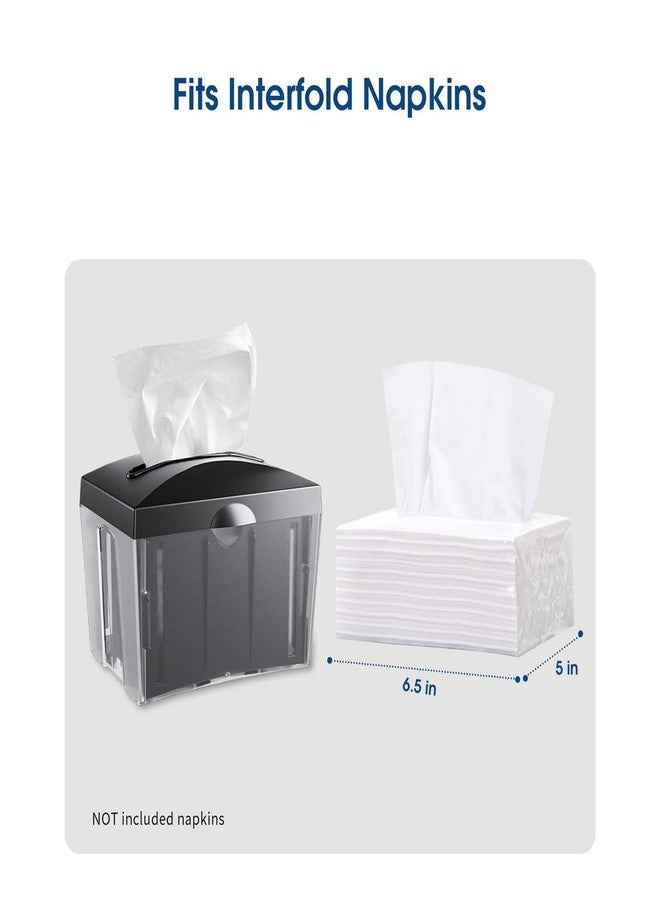 CHUANGDIAN Tabletop Napkin Dispenser, Commercial Paper Napkin Dispensers, Black, 8" x 6.1" x 6.5", CHUANGDIAN - Image 2