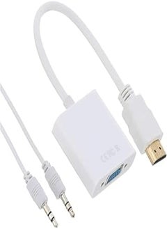 Generic Tp-tech hdmi to vga adapter male to female 1080p with audio for computer, (white) 