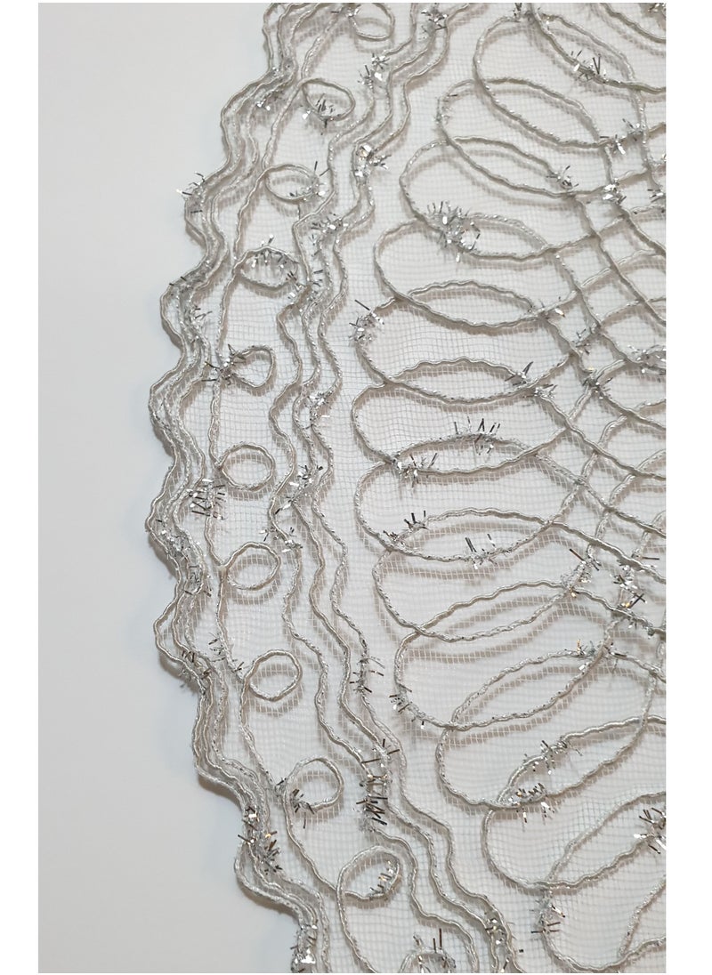Table Runner Crochet Silver Round Shape 36×36cm