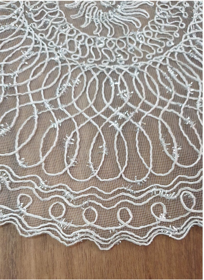 Table Runner Crochet Silver Round Shape 36×36cm
