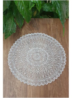 Al Zaabiah Table Runner Crochet Silver Round Shape 36×36cm  - Image 3