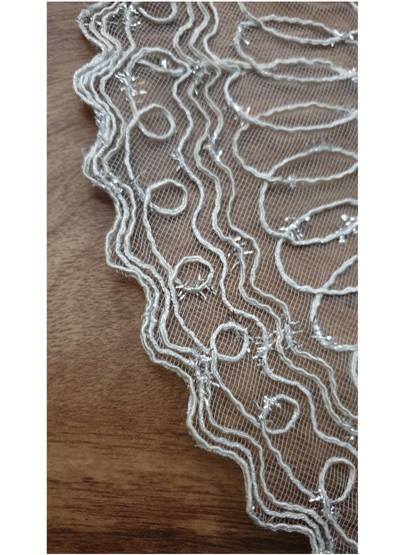Table Runner Crochet Silver Round Shape 36×36cm