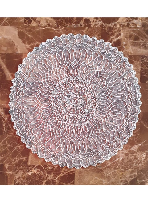 Table Runner Crochet Silver Round Shape 36×36cm